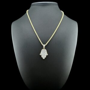 14k Gold Hamsa Hand Diamond Pendant