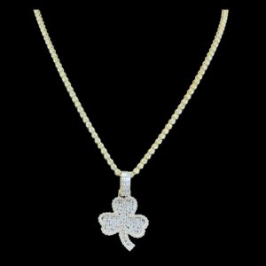 14k Gold Lucky Clover Diamond Pendant