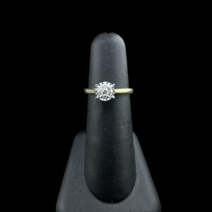 14k Gold Small Diamond Cluster Engagement Ring