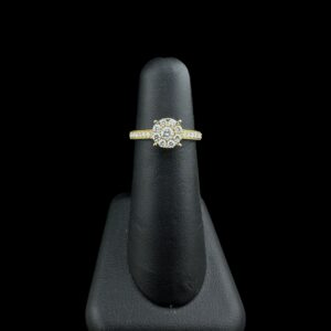 14k Gold Medium Diamond Cluster Engagement Ring