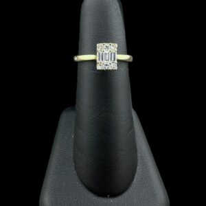 14k Gold Baguette Diamonds “Basic” Engagement Ring