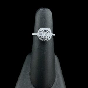 14k White Gold Baguette Diamond Engagement Ring