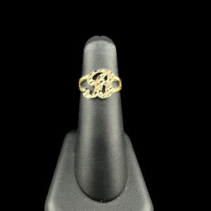 10k Gold Simple Nugget Initial Ring “B”