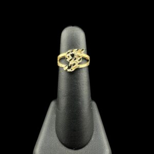 10k Gold Simple Nugget Initial Ring “F”