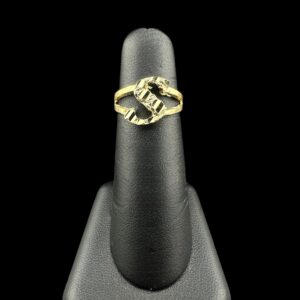 10k Gold Simple Nugget Initial Ring “S”