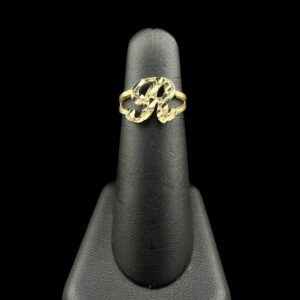 10k Gold Simple Nugget Initial Ring “R”