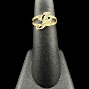 10k Gold Simple Nugget Initial Ring “J”