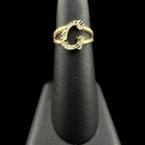 10k Gold Simple Nugget Initial Ring “G”