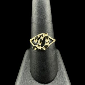 10k Gold Simple Nugget Initial Ring “D”