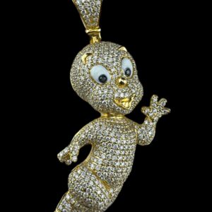 10K Gold 4 Carat Diamond Ghost Pendant