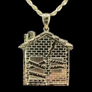 10k Gold Large Trap House Pendant