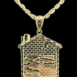 10k Gold Medium Trap House Pendant