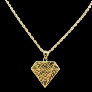 10k Gold Large Diamond Pendant