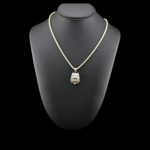 10k Gold 0.70 Carat Diamond Dog Pendant