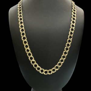 10k gold multi diamond cut chain