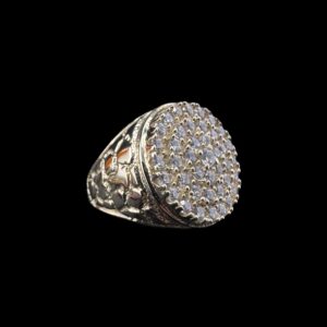 10k Gold CZ Solid Nugget Ring