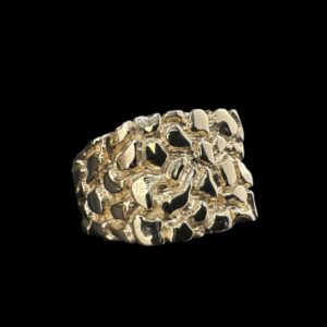 10k Gold Square High Polish Nugget Ring