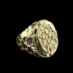 10k Gold Round Solid Nugget Ring