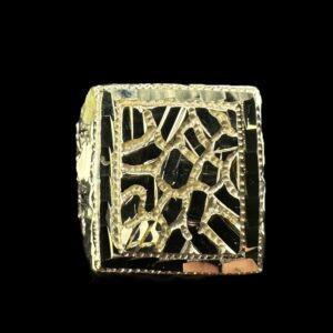 10k Gold Large Square Solid Nugget Ring