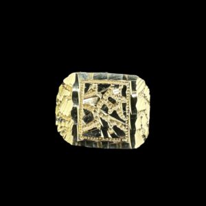 10k Gold Small Square Solid Nugget Ring