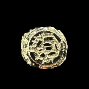 10k Gold Small Solid Circle Nugget Ring