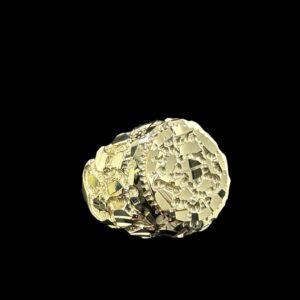 10k Gold Small Solid Circle Nugget Ring