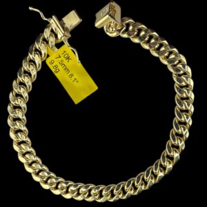 10k Gold 7.5mm Hollow Cuban Bracelet