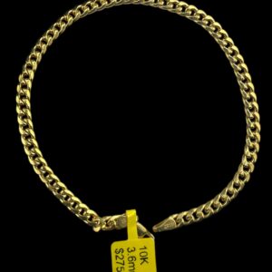 10K Gold 3.6mm Hollow Cuban Bracelet