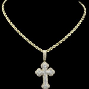 Small Fancy Diamond Cross Pendant