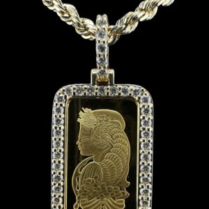 Specialty 24k gold bar pendant