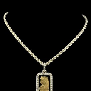 Specialty 24k gold bar pendant