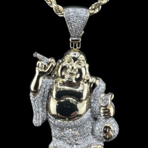 Diamond Smoking Bhudda Pendant