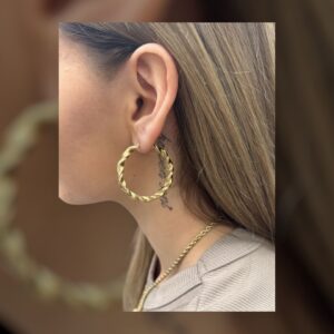 10k gold large spiral hoops