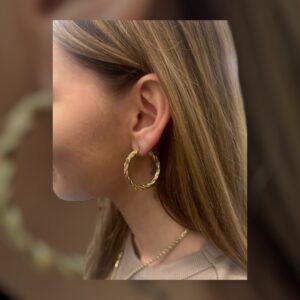 10k gold twisty hoops