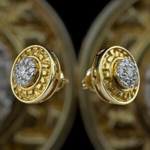 10k gold .50 carat diamond nugget studs