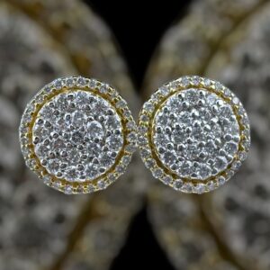 10k gold .71 carat diamond cluster studs