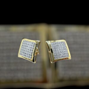 10k gold .30 carat square studs