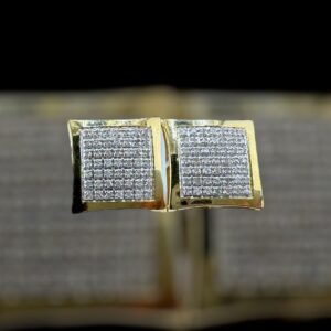 10k gold .30 carat square studs