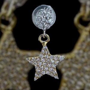 10k gold dangling diamond star earrings