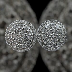 10k white gold .71 carat diamond cluster studs