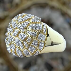 10k gold .75 ctw si natural diamond nugget ring
