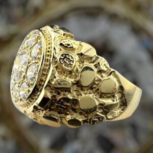 10k gold 2.55 ctw VVS lab diamond nugget ring