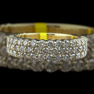 10k gold 2.06 carat si natural triple row diamond band