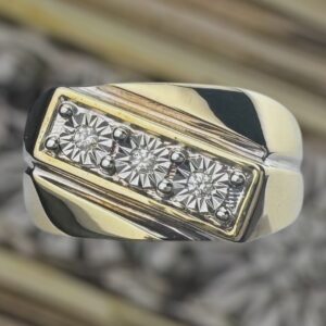 10k gold .06 carat natural diamond band