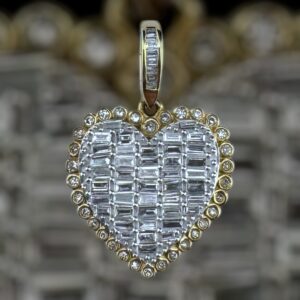 14k gold 1 carat weight VS natural diamond heart pendant