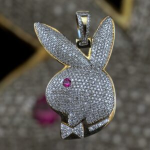 10k gold 1.5 carat weight si natural bunny diamond pendant