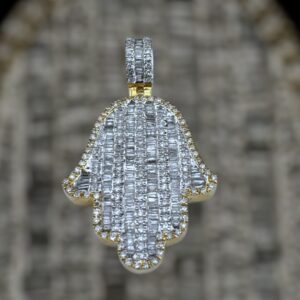 10k gold 1.4 carat weight vs natural hamsa diamond pendant