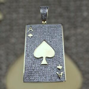 10k gold 1.15 carat weight si natural ace of spades diamond pendant