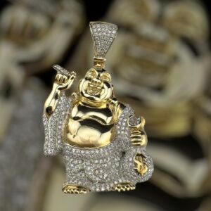 10k gold 1.05 carat weight si-i natural buddha diamond pendant