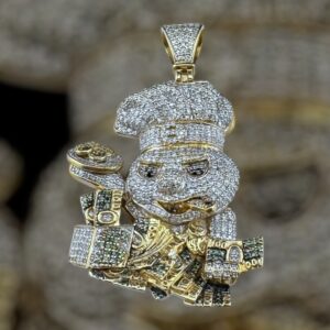 10k gold 2.0 carat weight si-i natural doughboy pendant